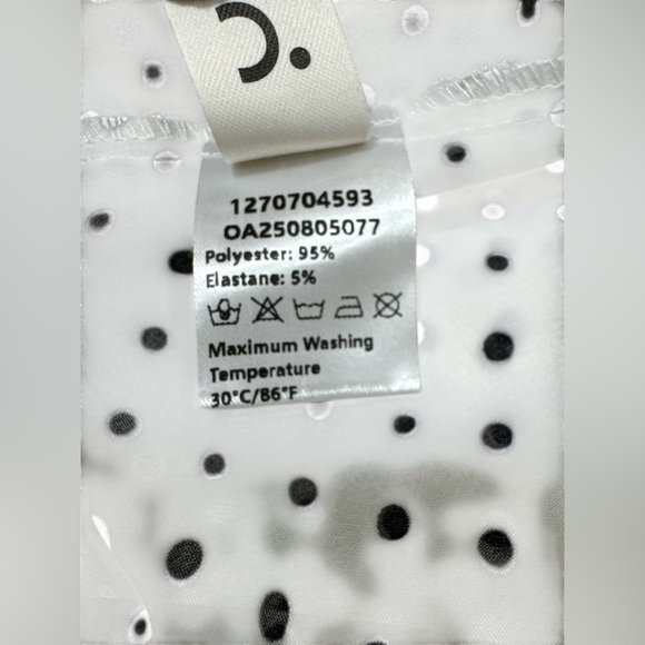 Commense Black Mock Neck Midi Dress Polka Dot Hem Elegant Event Dress NWT Small - Picture 12 of 14